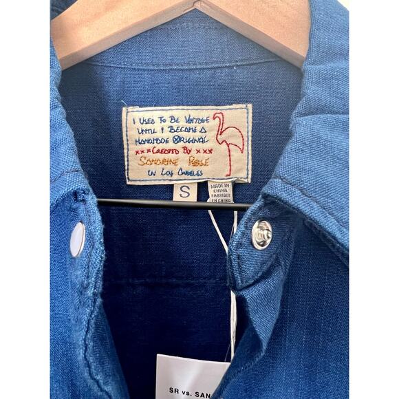 Free People x Sandrine Rose Pearl Button Western Shirt - Small - NWT - Picture 4 of 6